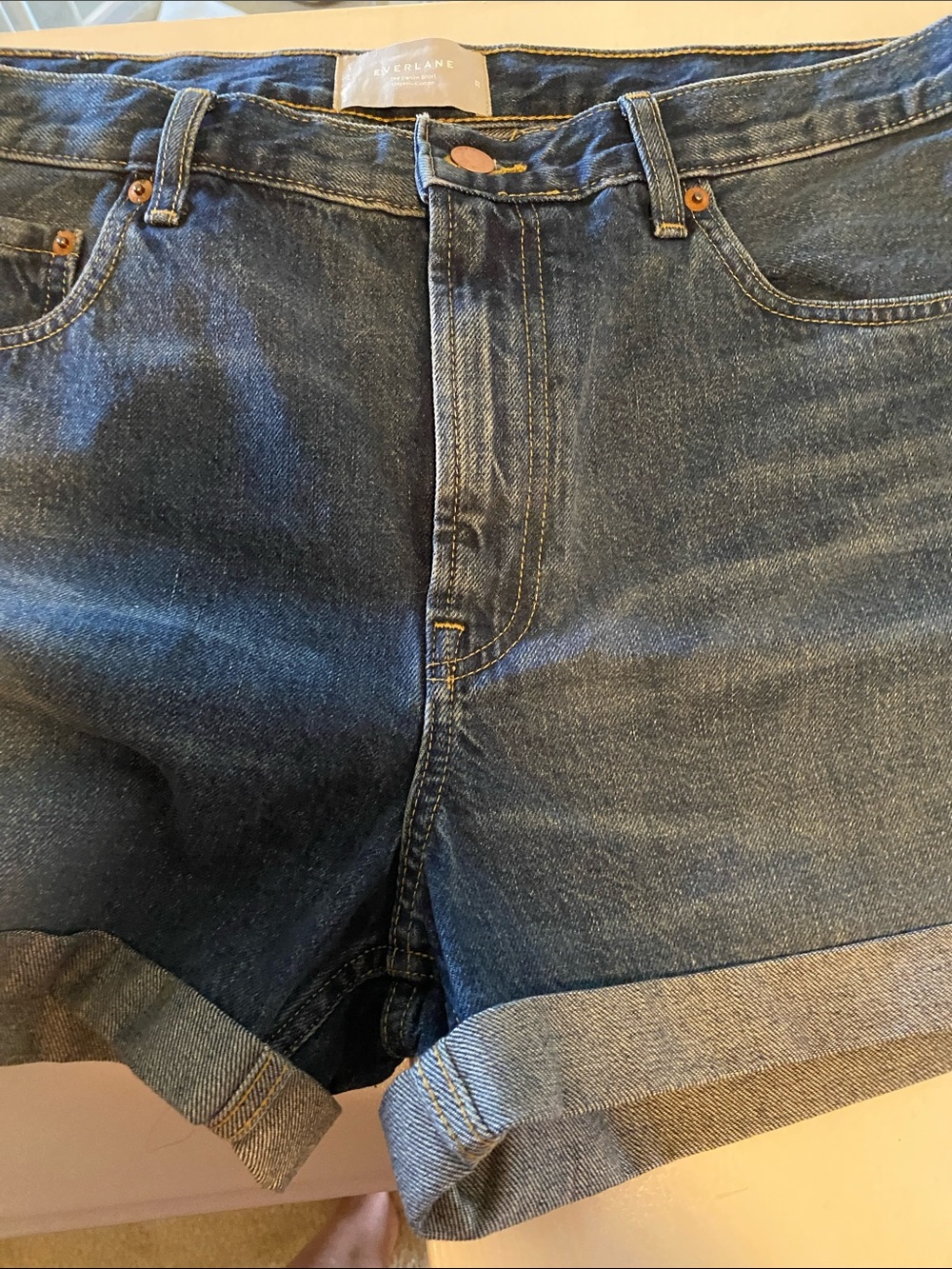 Everlane Blue Denim Cuffed Shorts